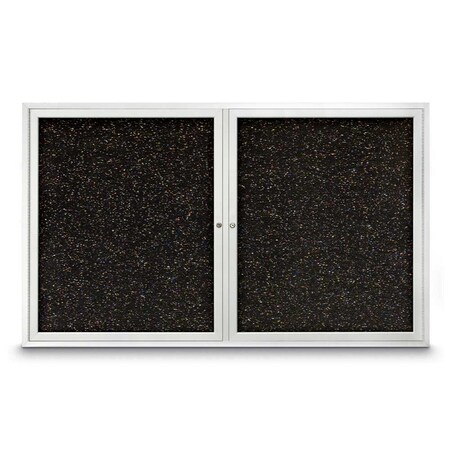 United Visual Products Sliding Door Indoor Enclosed Corkboard, 7 UV9027ACSH-GOLD-AMETHY
